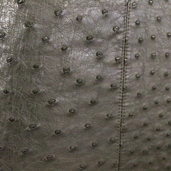 VTG Retro 80s FENDI OSTRICH Leather HIP HUGGER Pencil SKIRT IT SZ 42- US 6 - Picture 4 of 10